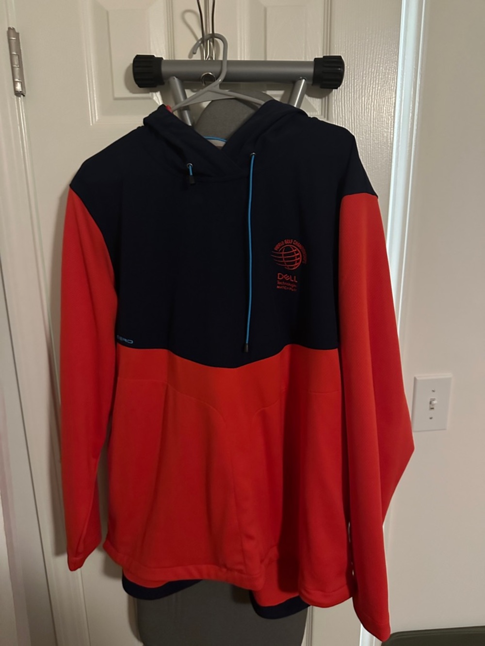 Dell Performance Two-Tone Navy and Red Hooded Jacket
